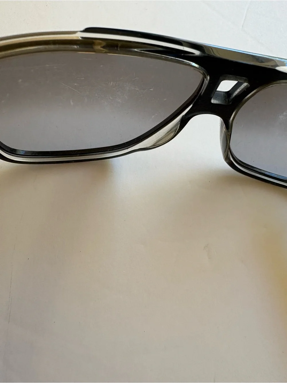 Christian Dior Black tie Aviator-Style Sunglasses in Dark Blue with Gray Lenses
